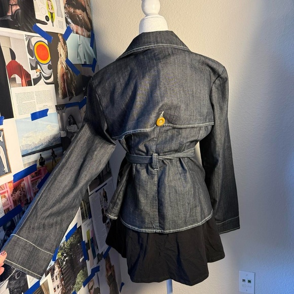 Baccini Denim Trench Coat - Picture 3 of 6